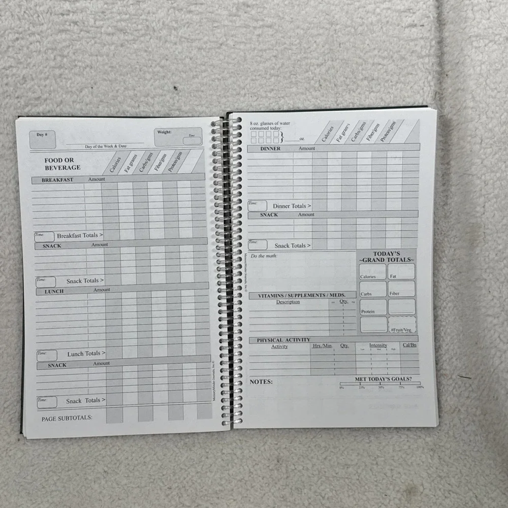 DietMinder Personal Food and Fitness Journal MemoryMinder Spiral